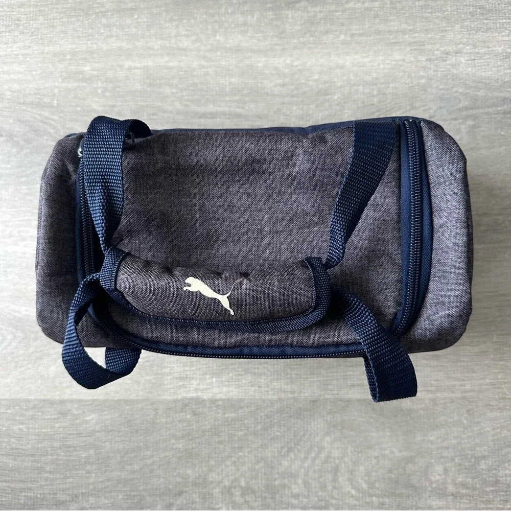 Puma Unisex Navy and Gray Mini Barrel Bag - Picture 3 of 9